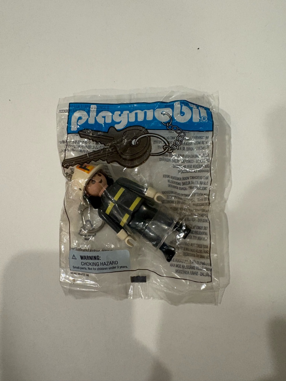 Brand New Playmobil Fire Fighter Key Chain Figure